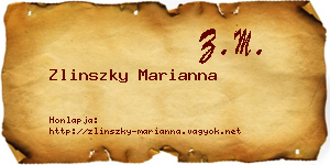 Zlinszky Marianna névjegykártya